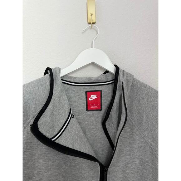 Nike Tech Women’s Fleece OG Full Zip‎ Classic Grey Hooded Jacket Sz M - Picture 4 of 9